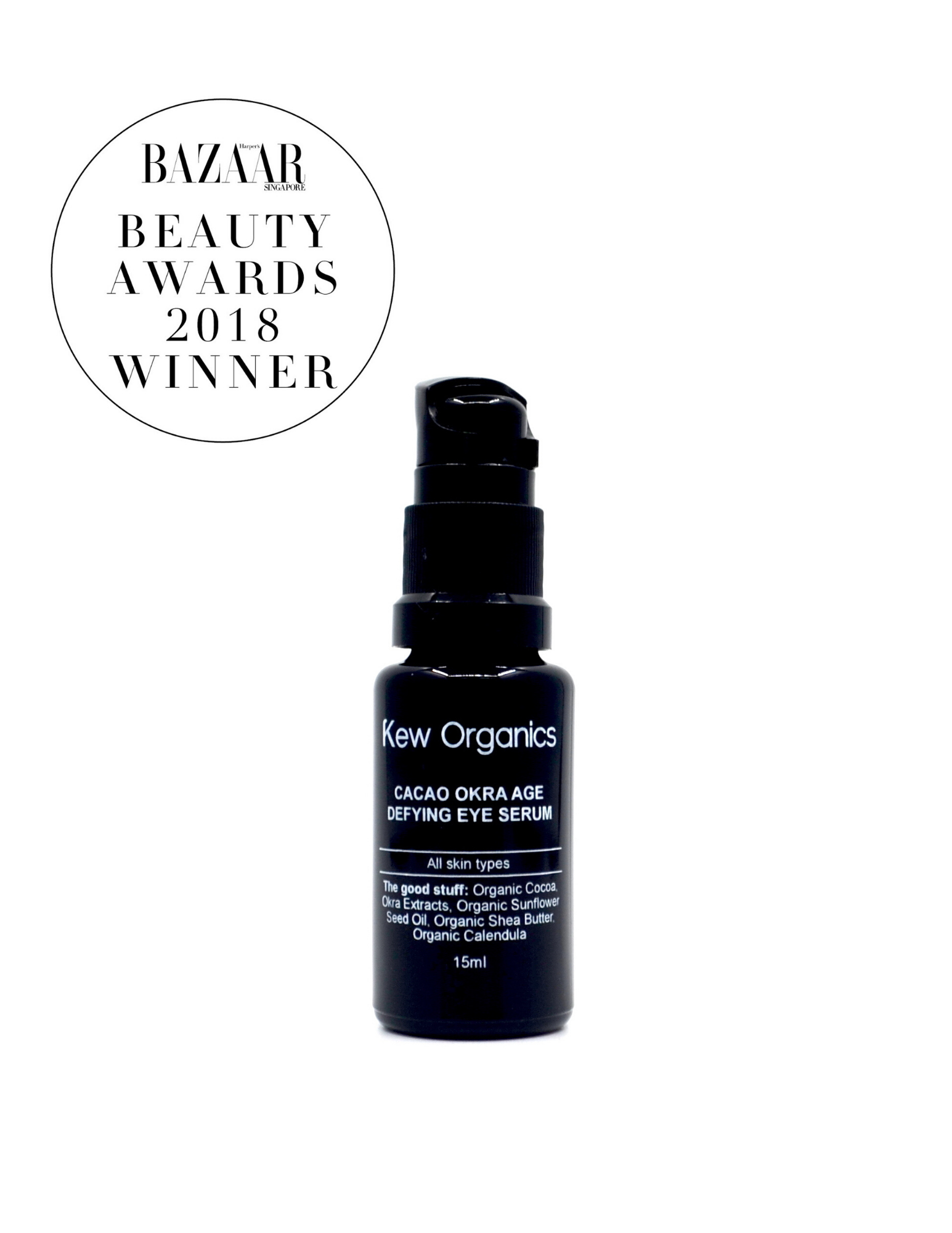 Cacao Okra Age-Defying Eye Serum - "Best Eco-Friendly Eye Product" Harpers Bazaar Beauty Awards 2018