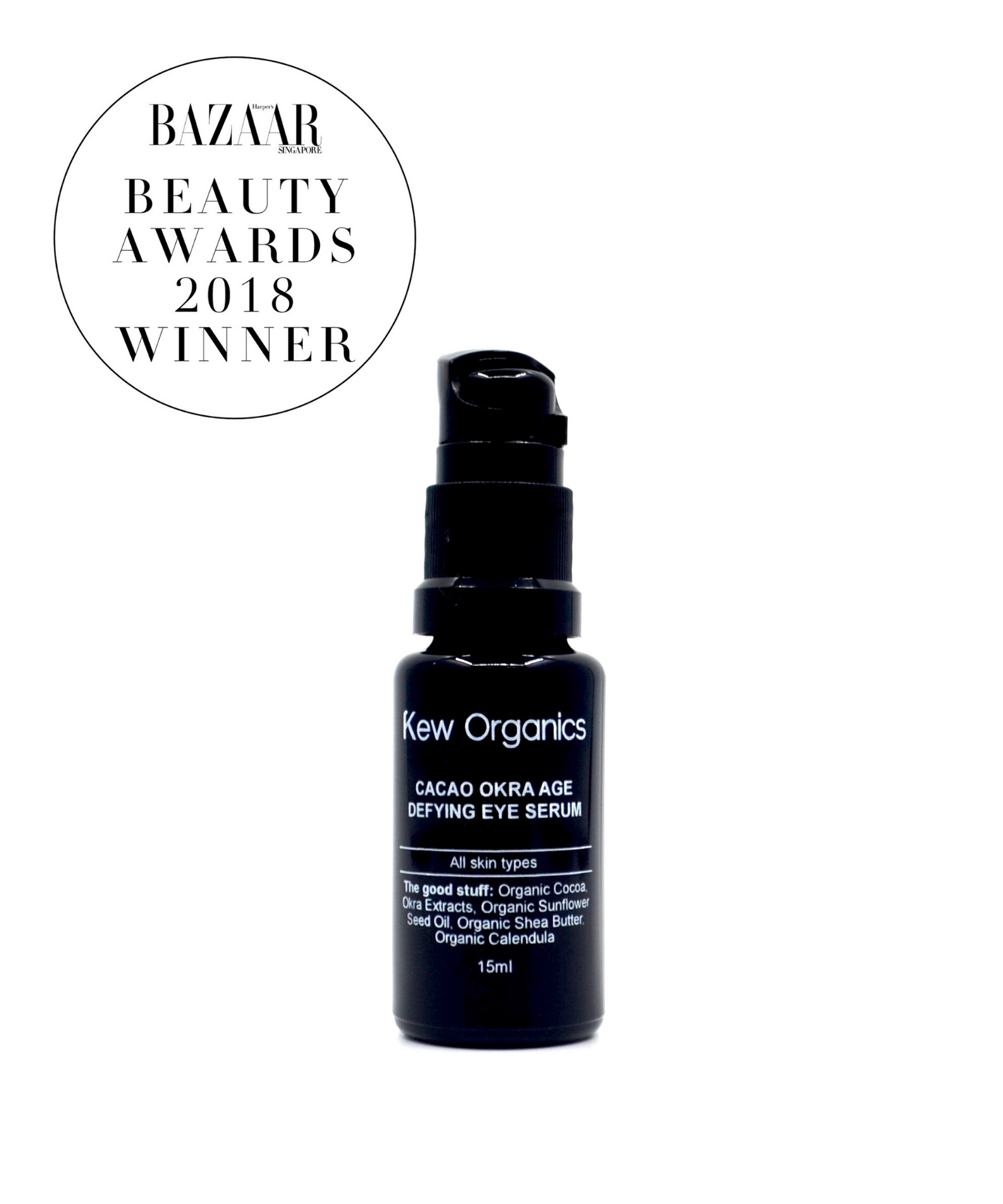 Cacao Okra Age-Defying Eye Serum - "Best Eco-Friendly Eye Product" Harpers Bazaar Beauty Awards 2018