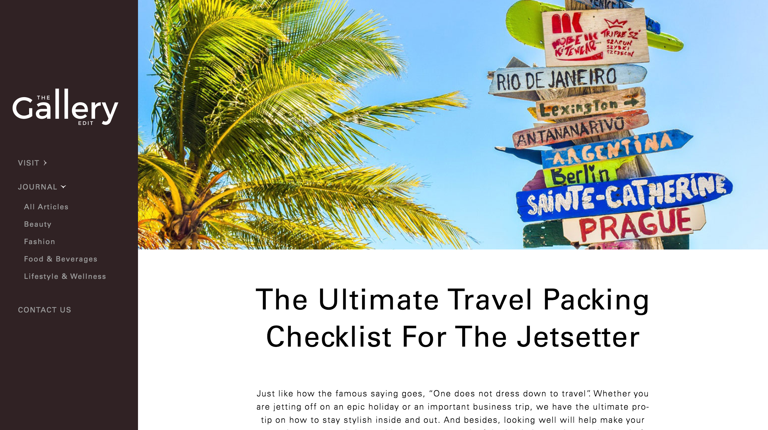 The Ultimate Travel Packing Checklist For The Jetsetter - The Gallery Edit January 2019